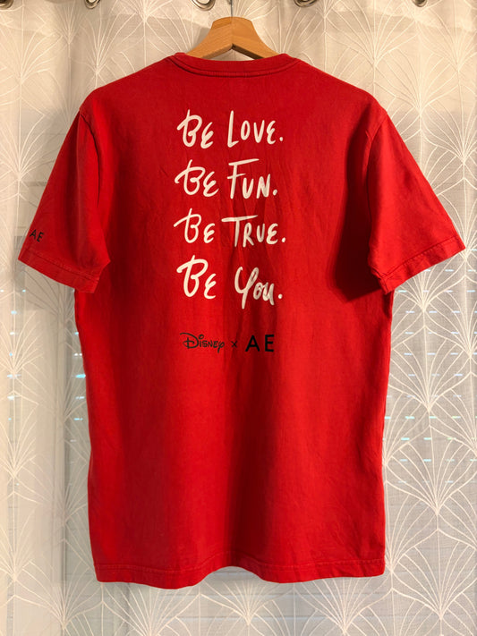 T-shirt Disney x American Eagle Mickey Feux d’Artifice Rouge – Taille S