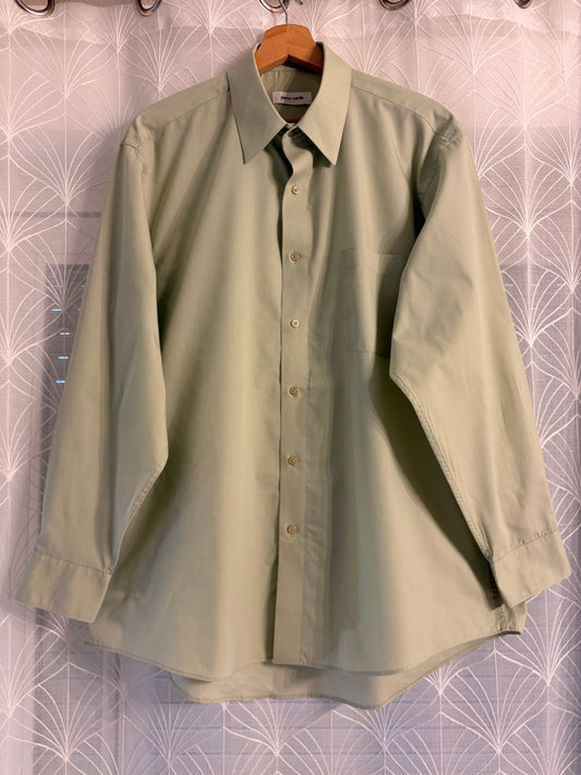 Chemise Pierre Cardin Vert Amande/Eau Pastel Manches Longues – Homme – Taille 16/16½ (XL)