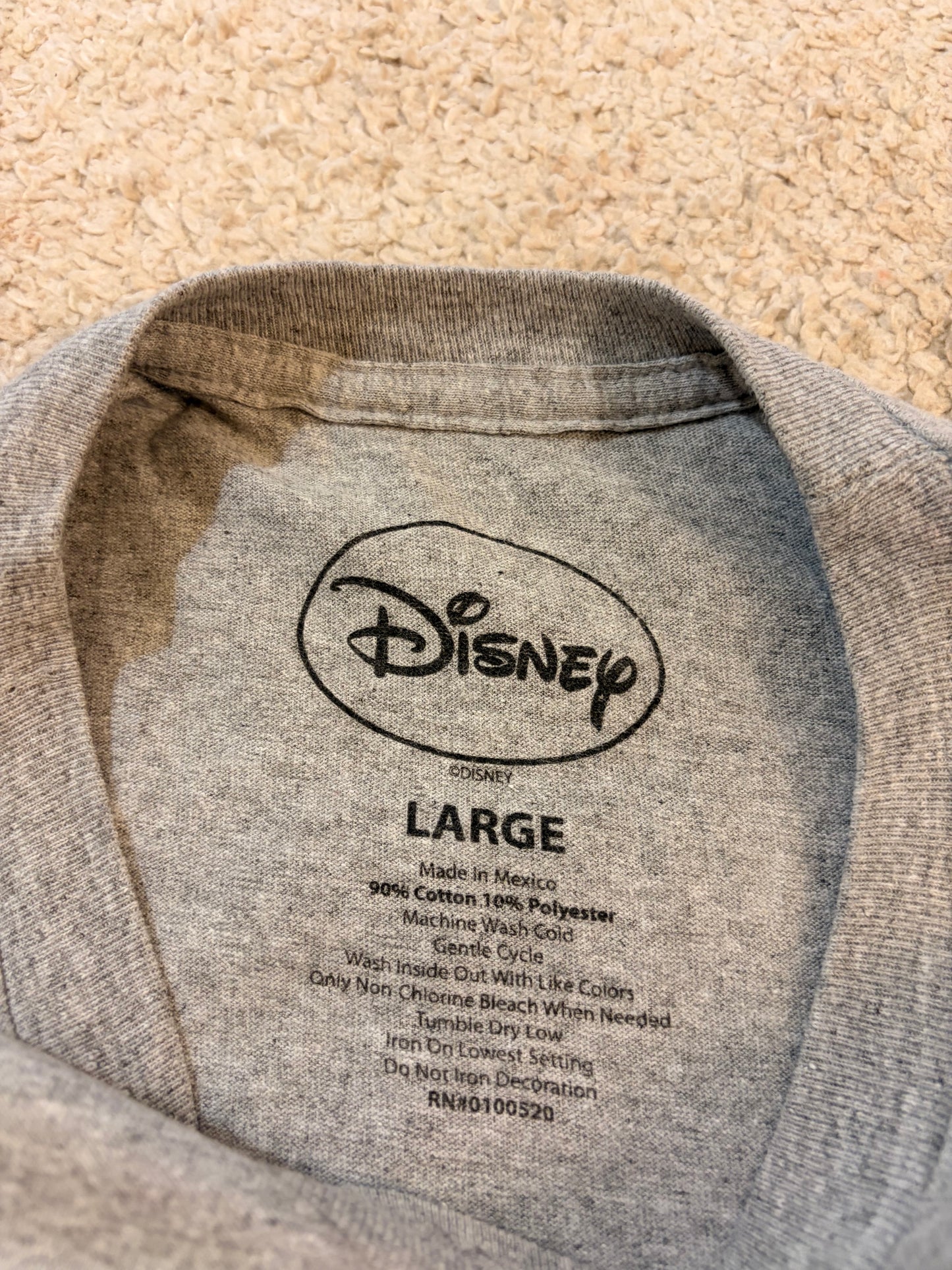 T-shirt Disney Mickey Mouse Noël Bonnet Père Noël Gris Chiné – Mixte – Taille L
