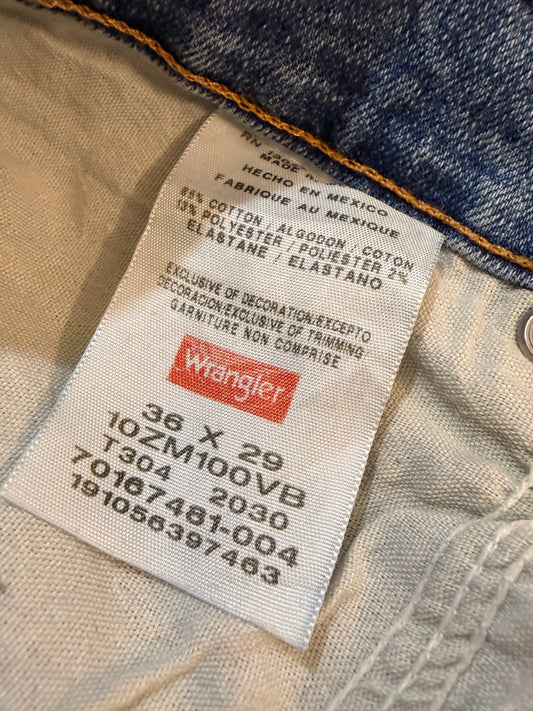 Jean Wrangler Authentics Regular Fit Bleu Moyen Délavé Coton Polyester Élasthanne W36/L29 (FR 44-46) – Homme – Très Bon état