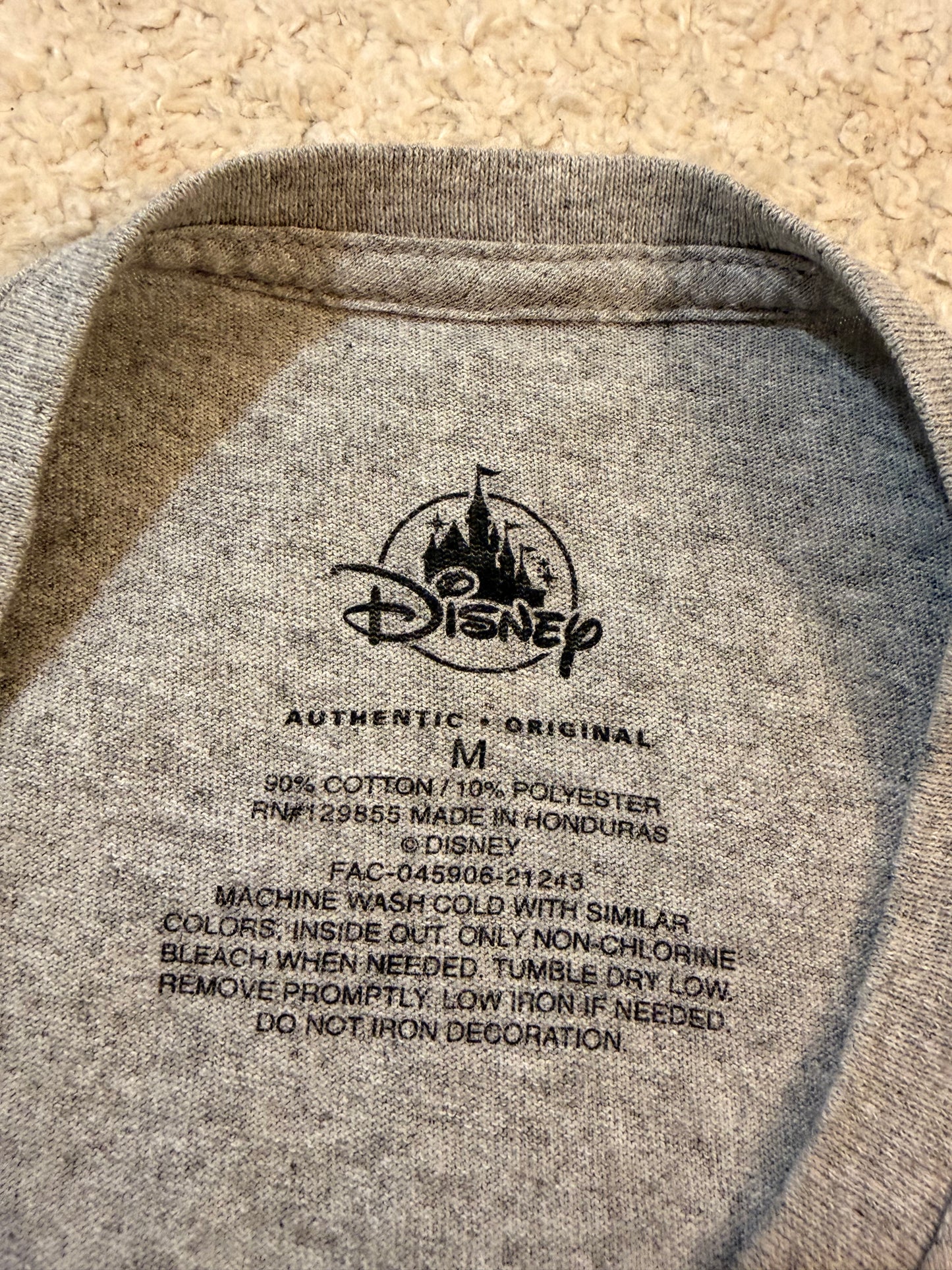 T-shirt Walt Disney World Mickey Mouse Rétro Gris Chiné – Mixte – Taille L