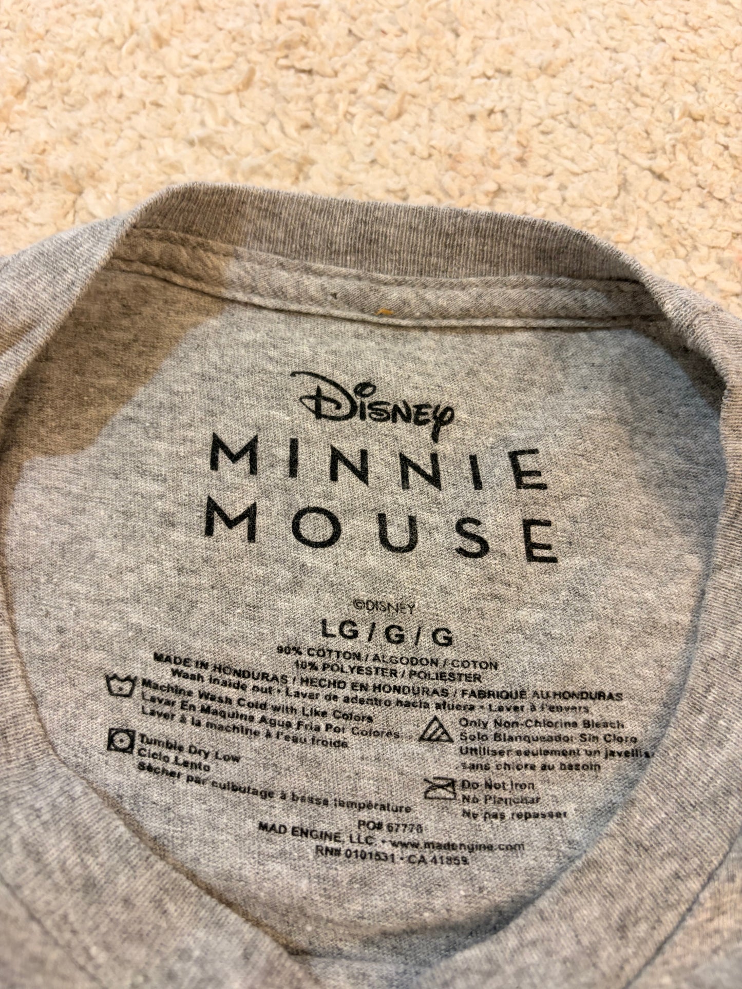 T-shirt Disney Minnie Mouse Vintage Gris Chiné – Taille L | Seconde Main