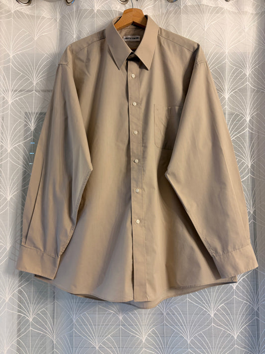 Chemise Pierre Cardin Beige Manches Longues Grande Taille – Homme – Taille 17½ (XXL/3XL)