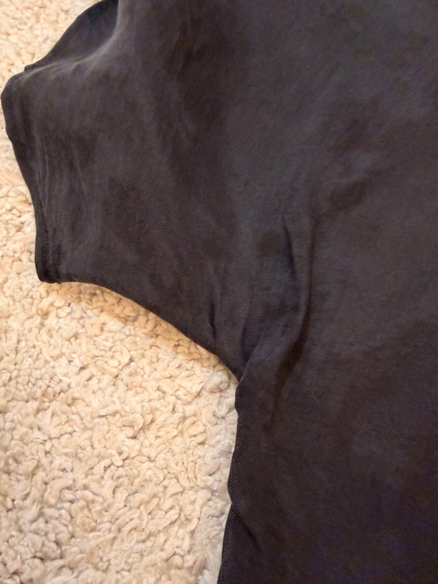 Robe Courte Zara Noire Lyocell Manches Volantées – Femme – Taille S