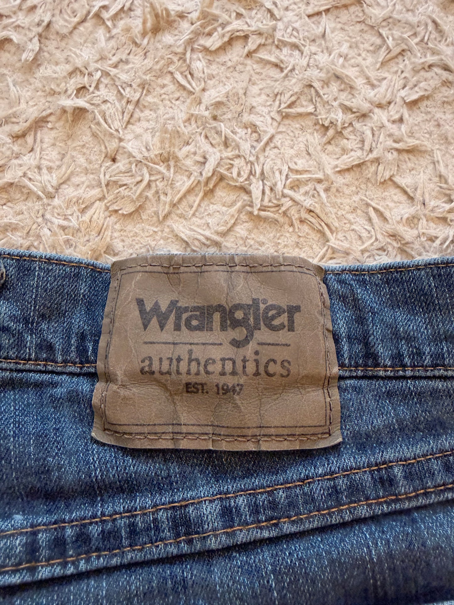 Jean Wrangler Authentics Droit Bleu Brut Indigo Stretch – Homme – Taille W32/L28