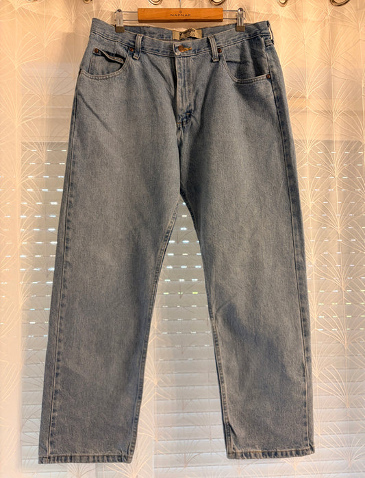 Jean Wrangler Authentics Droit Bleu Clair Délavé Vintage 100% Coton – Homme – Taille W36/L30