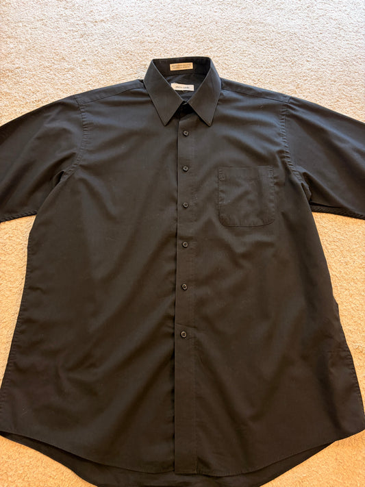 Chemise Pierre Cardin Manches Longues Noire – Taille L (16-16½)