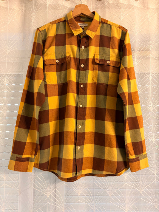 Chemise Tucker + Tate Nordstrom Bûcheron Carreaux Automnaux Jaune Moutarde/Marron/Vert Olive 53% Coton 47% Viscose – Ado XXL / Adulte S-M