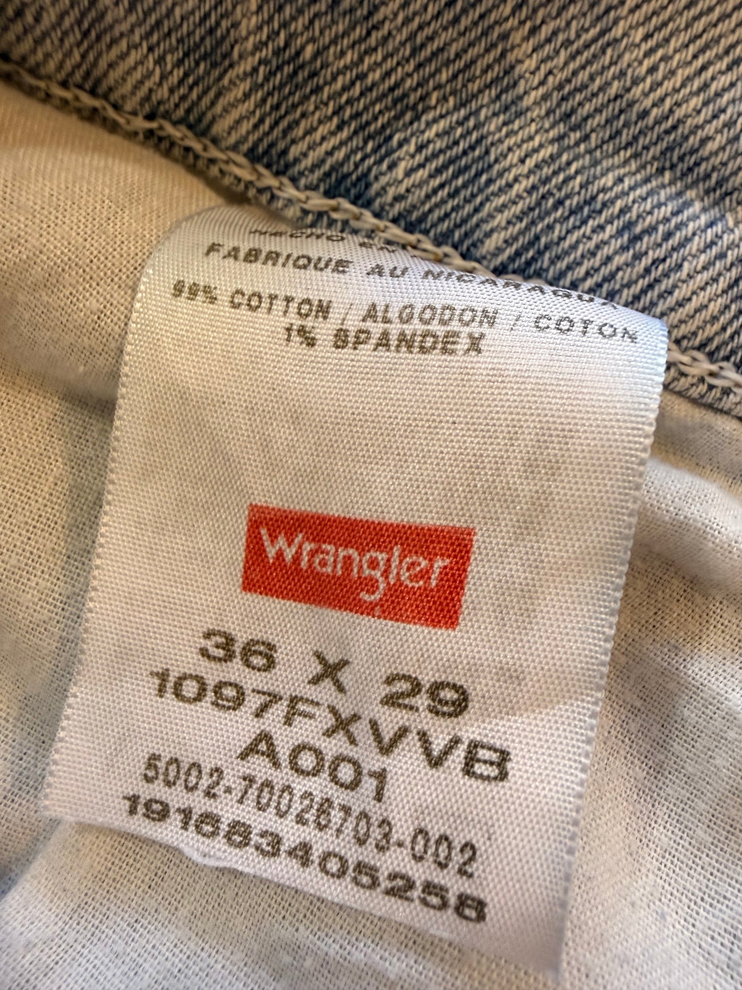 Jean Wrangler Premium Quality Droit Bleu Clair Délavé Stretch 99% Coton – Homme – Taille W36/L29