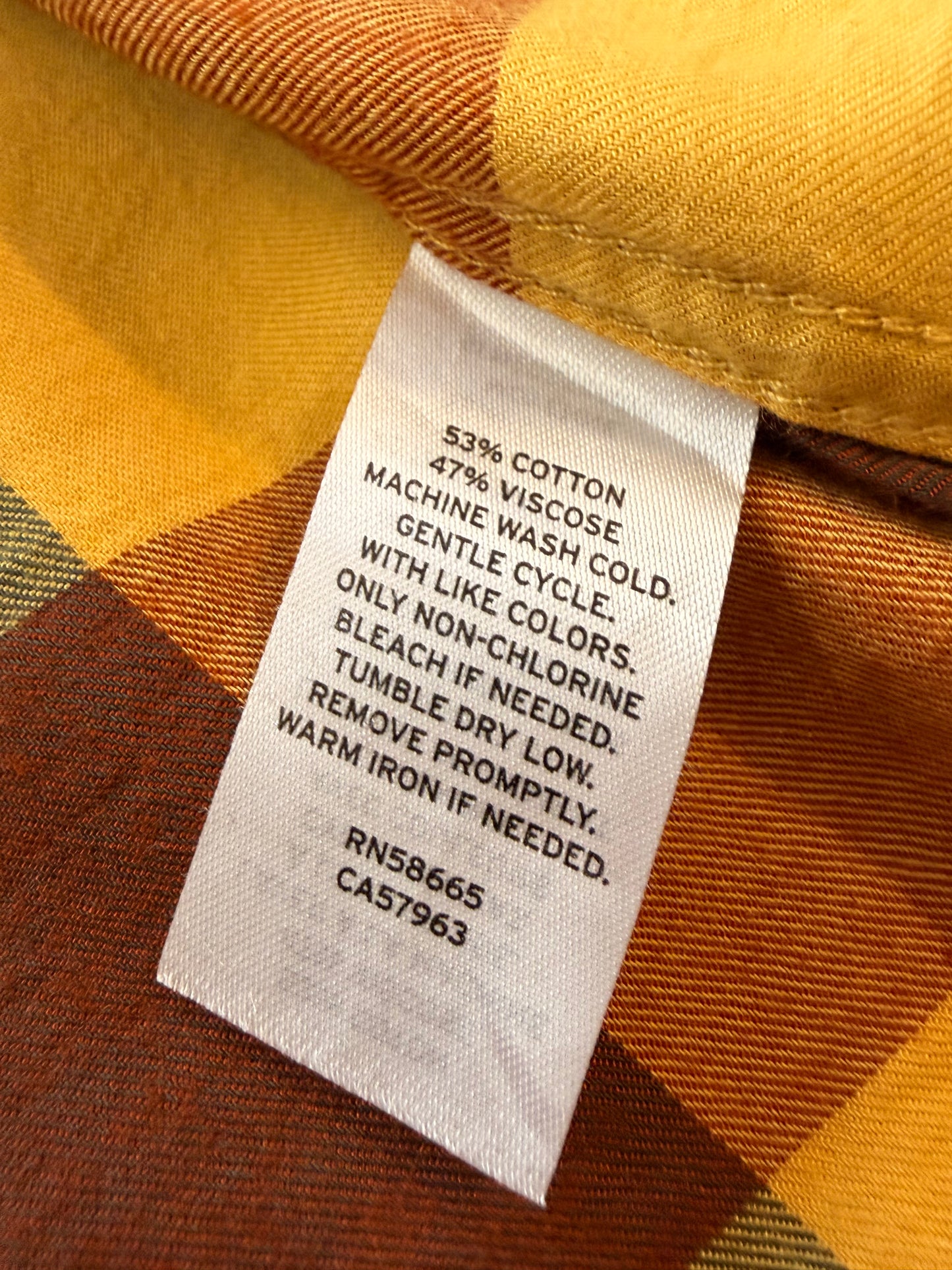 Chemise Tucker + Tate Nordstrom Bûcheron Carreaux Automnaux Jaune Moutarde/Marron/Vert Olive 53% Coton 47% Viscose – Ado XXL / Adulte S-M