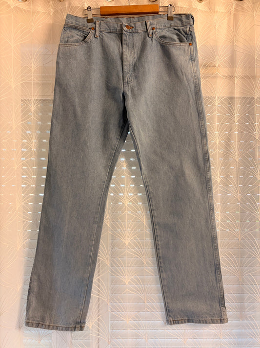 Jean Wrangler Cowboy Cut Droit Bleu Clair Délavé 100% Coton – Homme – Taille W36/L32