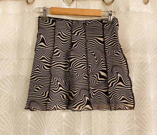 Jupe H&M Bicolore Marron et Blanc - Taille XXXS