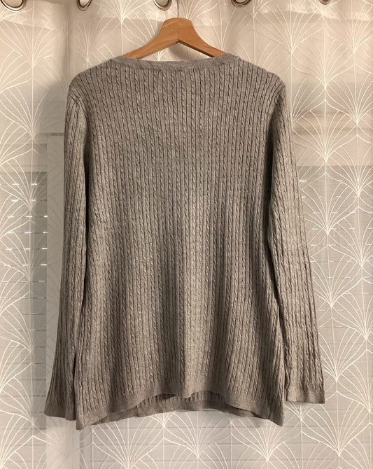 Pull Fin Torsá Tommy Hilfiger Beige Taupe Viscose/Nylon Col Rond – Femme – Taille L
