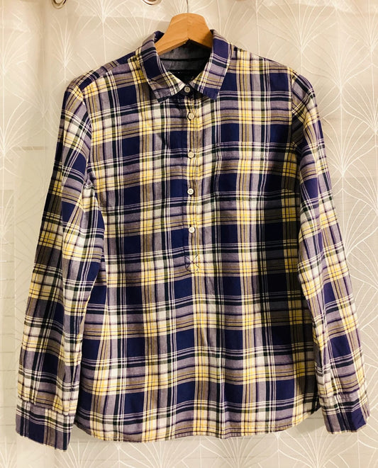 💜💛 Chemise Tommy Hilfiger Color Block - Violet, Jaune, Blanc - Taille M