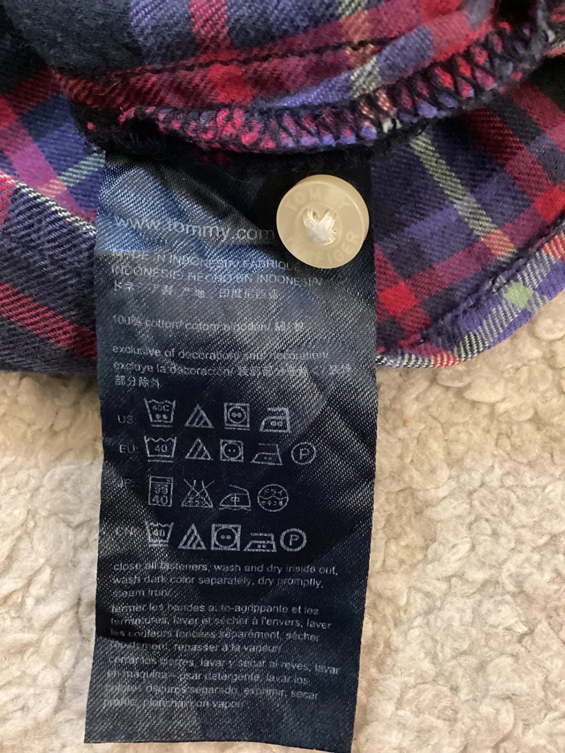 🌈 Chemise Flanelle Tommy Hilfiger Carreaux Multicolore - L/G