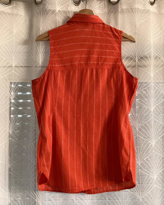Chemise Sans Manches Columbia Femme à Rayures - Rouge/Blanc