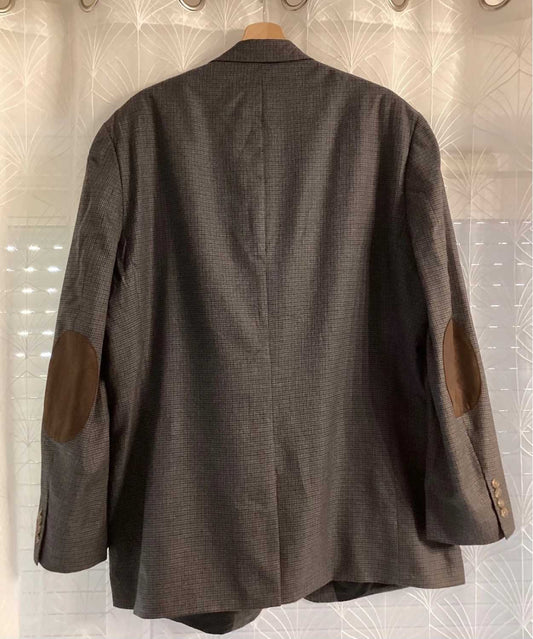 🧥 Blazer Chaps Homme - Carreaux Gris/Noir/Kaki - Taille L