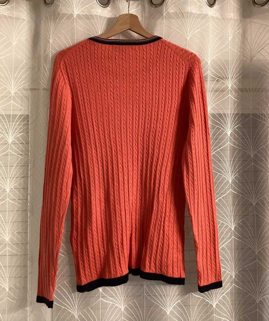 🍑 Sweat Câblé Tommy Hilfiger - Corail - Taille L/G