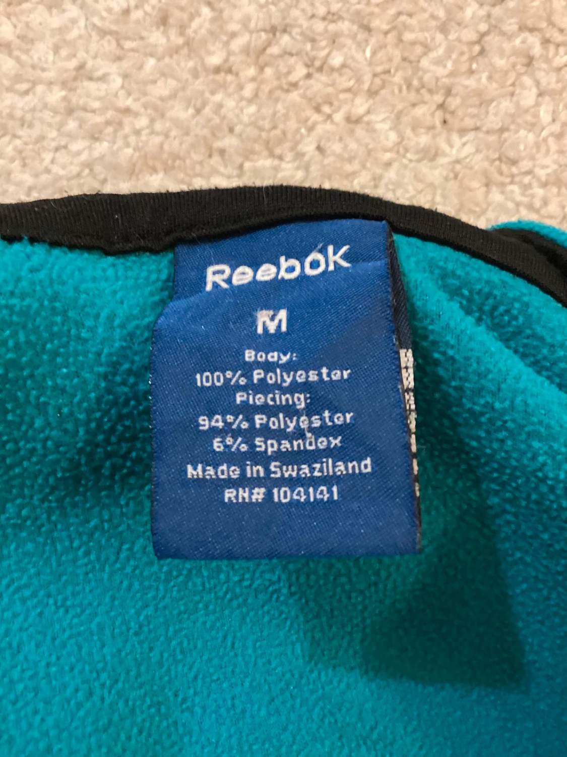 🍃 Veste Polaire Reebok - Turquoise - Taille M