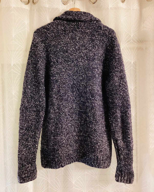 🔵🐘 Cardigan Abercrombie & Fitch Homme - Marine & Gris - Taille M