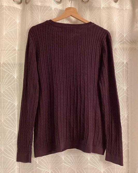 🍷 Sweat Câblé Tommy Hilfiger - Bordeaux - Taille M