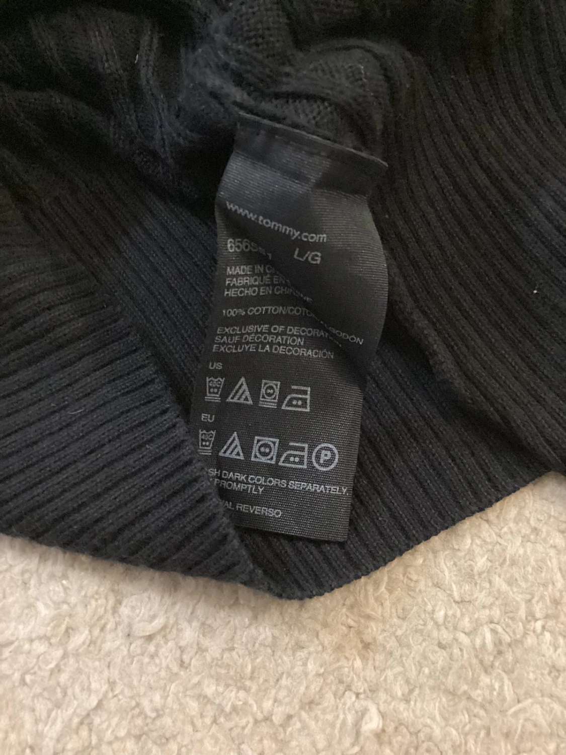 🖤 Sweat Câblé Tommy Hilfiger - Noir - Col V - Taille L/G