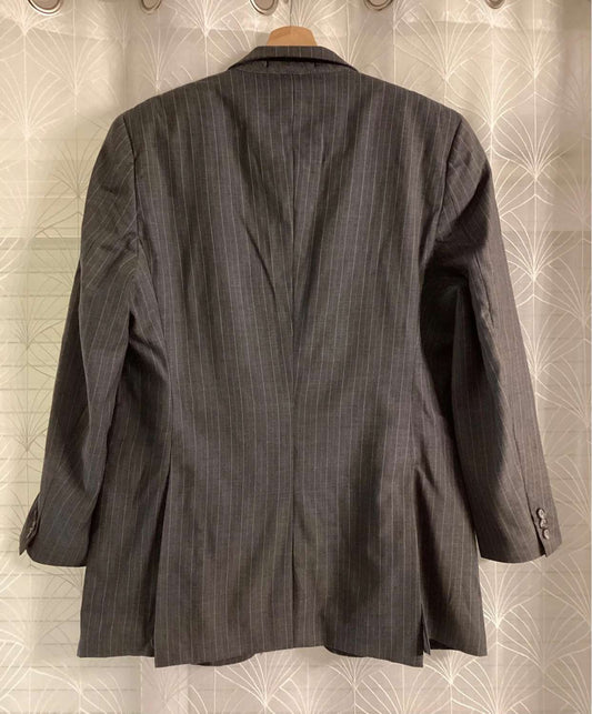 🌊 Blazer Nautica à Rayures - Gris & Blanc - Taille 42R (S)