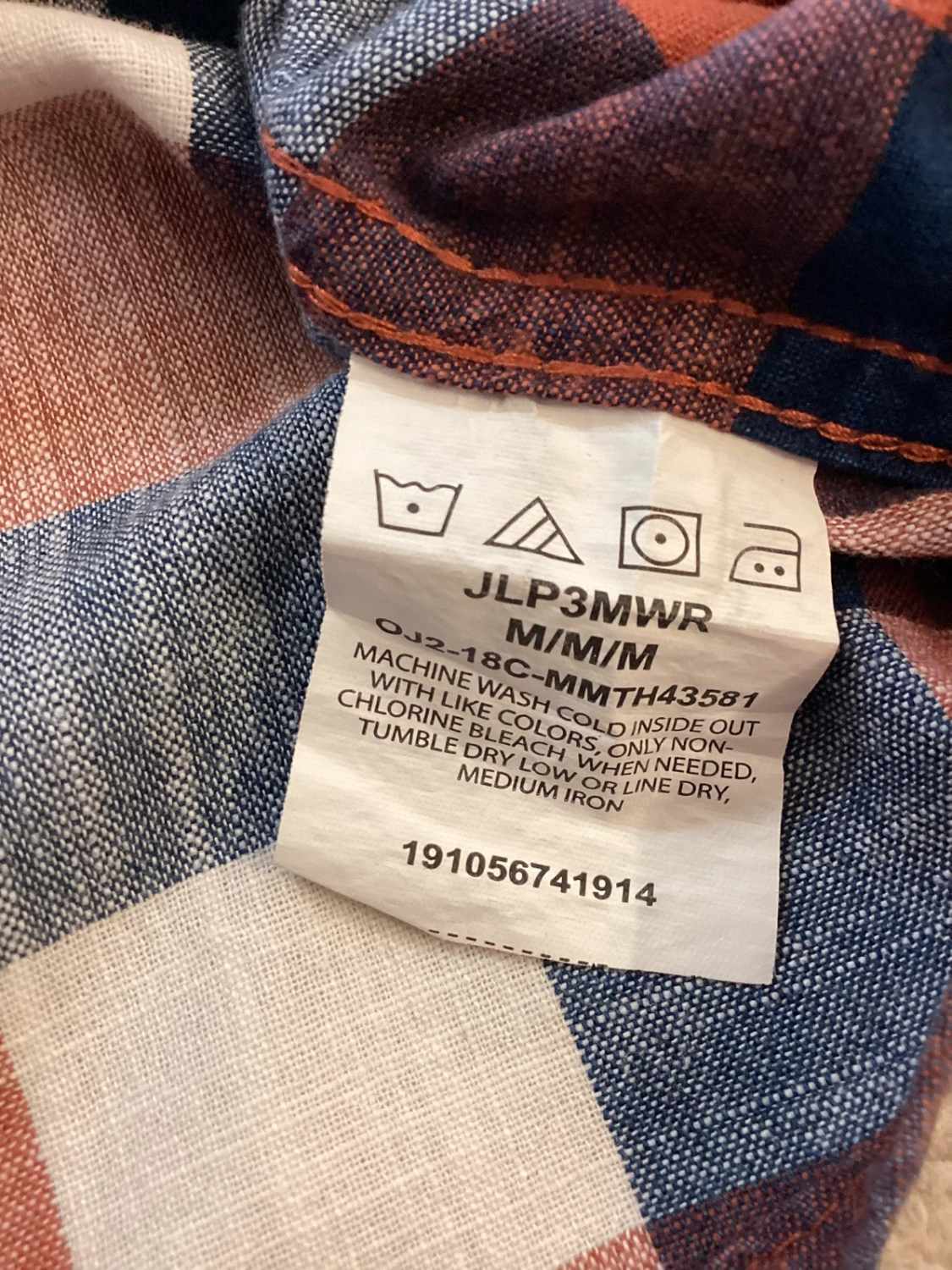🌈 Chemise Wrangler Indigo - Carreaux Multicolores - Taille M