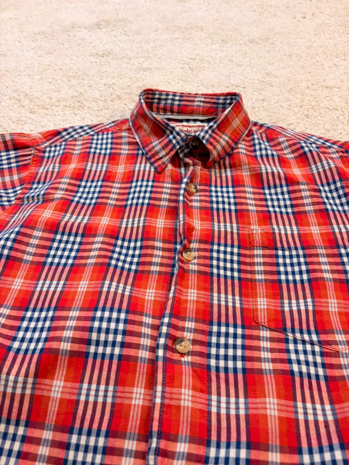 Wrangler Jeans Co Women's Shirt - Red/Navy/White Plaid