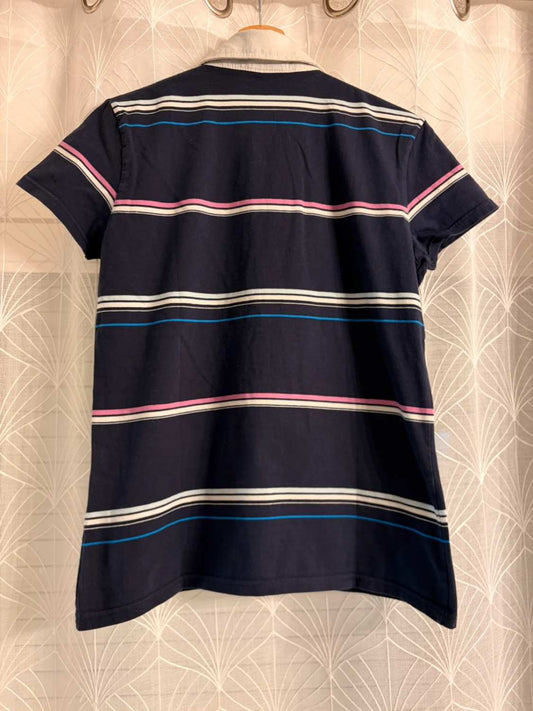 🌊💜 Polo Diadora Femme Rayé - Marine/Bleu/Violet/Blanc - Taille XL
