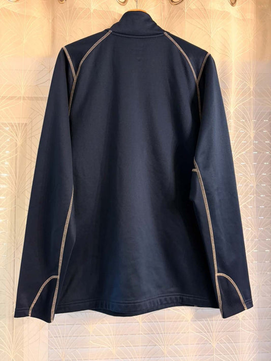 Veste marine à coutures dorées, style vintage seconde main