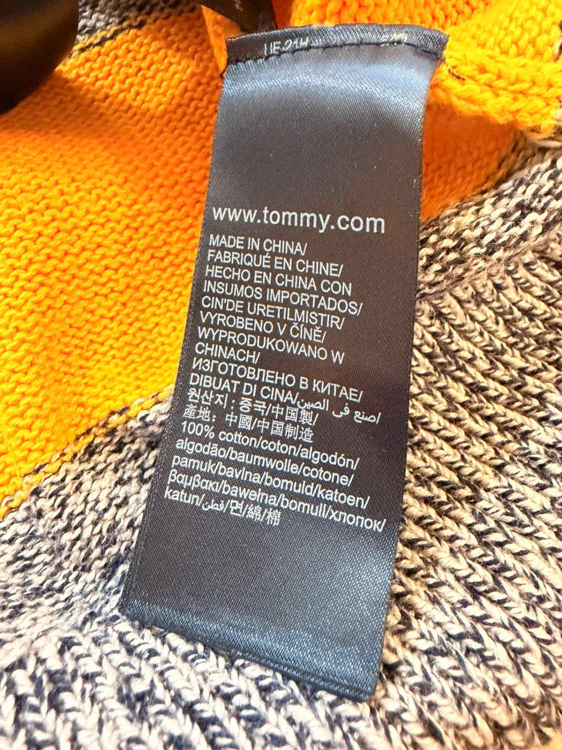 💛Sweat Tommy Jeans à Rayures Gris/Jaune - Relaxed Fit & Confortable