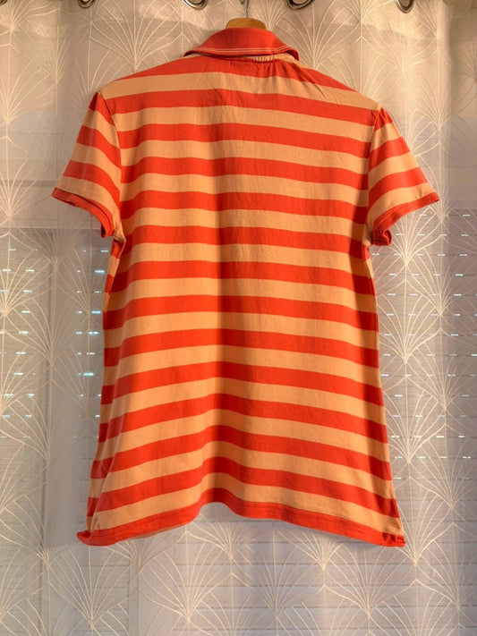 🐚🌸 Polo Puma a rayas beige/coral - Suavidad y elegancia