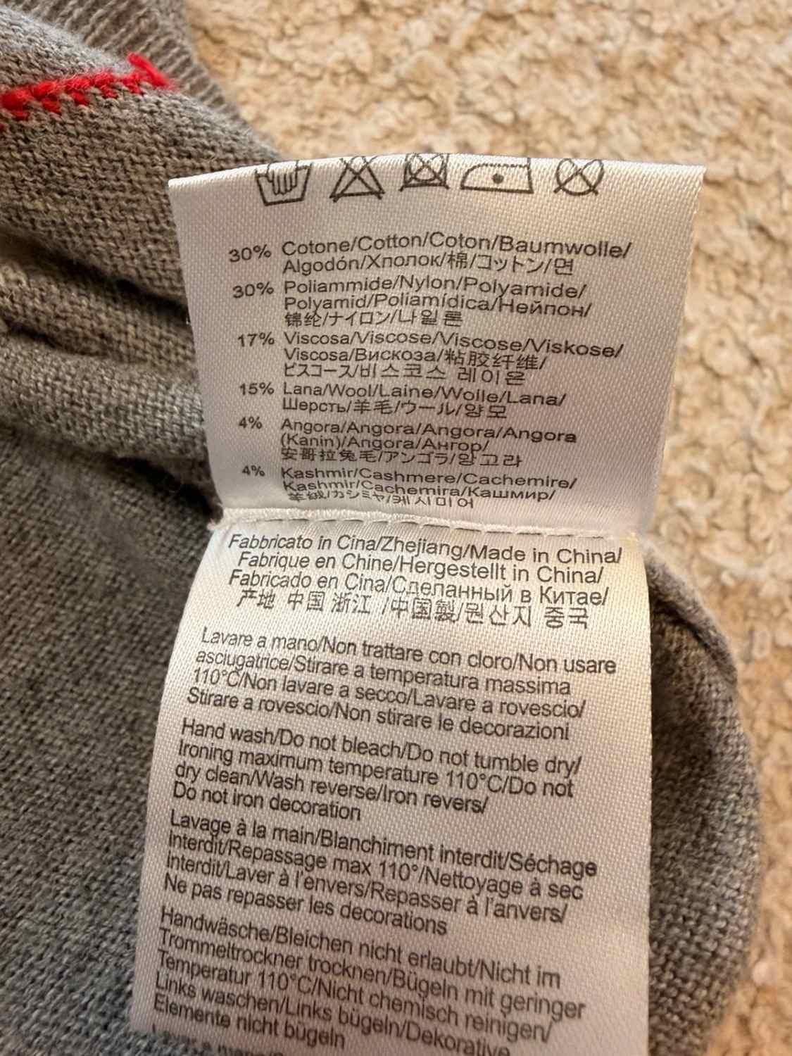Pull Col V Liu Jo Cachemire Angora Motif Cœurs Nœuds Satin – Femme – Taille XS