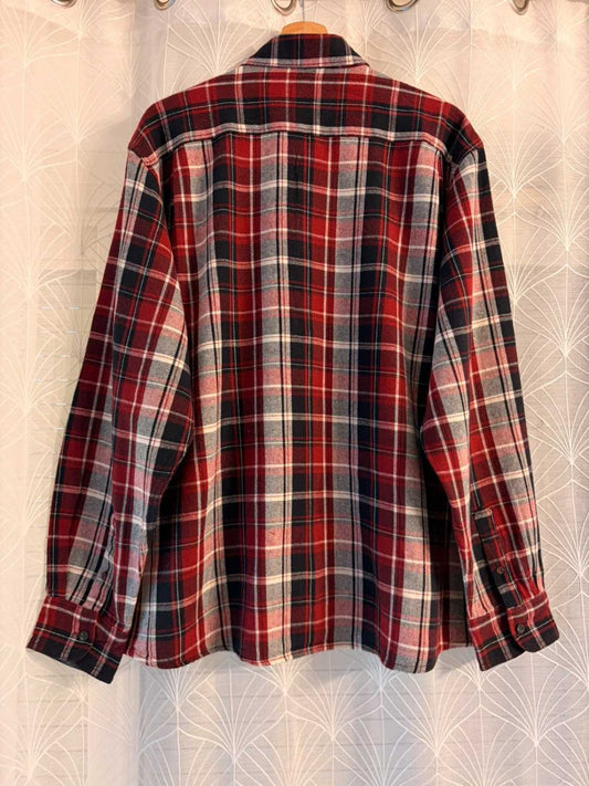 🍷 Wrangler Authentics Burgundy/Black/White Flannel Check Shirt - Warm & Rustic