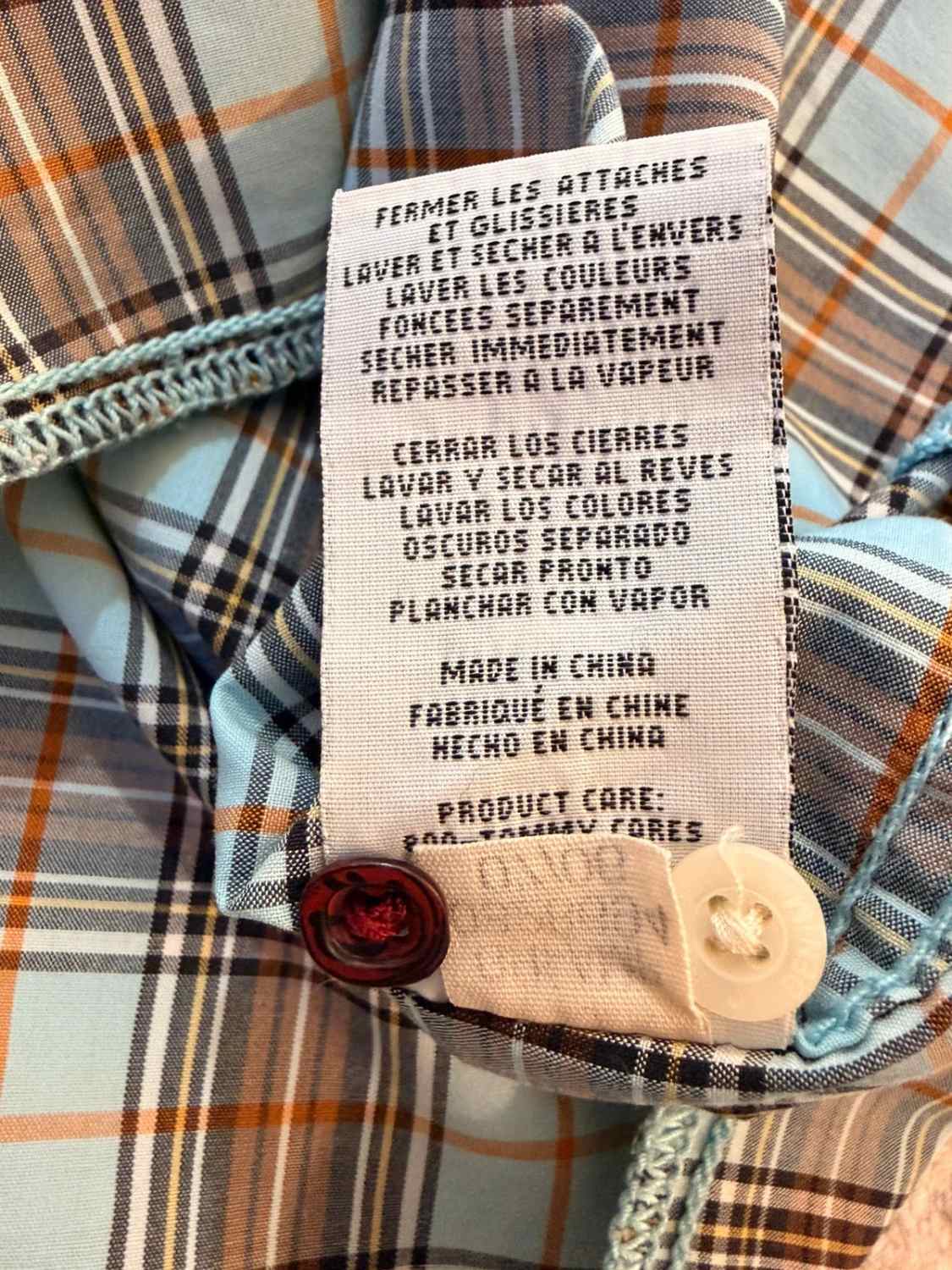 đđ” Hilfiger Denim Shirt in Light Blue/Brown/Black Plaid - Casual & Chic