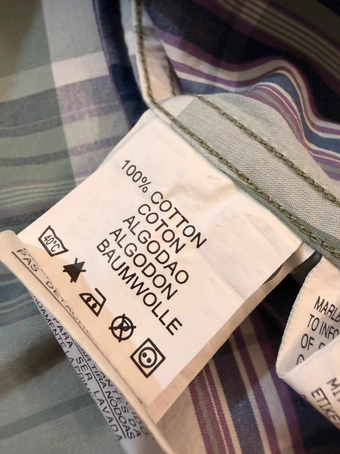 Chemise MCS Marlboro Classics à Manches Courtes à Carreaux Vert/Marine/Violet