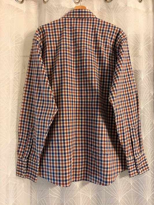 Wrangler Shirt with Blue/Burgundy/White Plaid - Color & Comfort