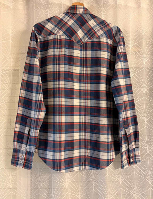 🔵 Camisa Levi's a cuadros azul/blanco/burdeos - Clásica versátil - Talla M