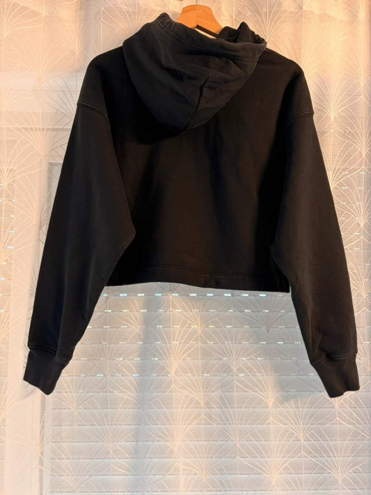 ♻️🖤 Pull Adidas Crop à Capuche Noir Recyclé - Écoresponsable & Tendance