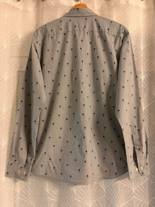 Chemise Banana Republic Slim Flex Fit Carreaux Gris Marine Coton/Polyester/Élasthanne – Taille L | Seconde Main