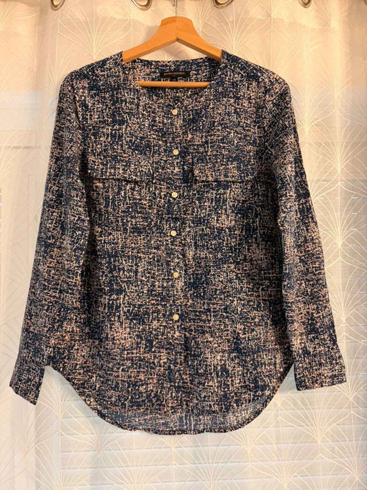 Chemise Banana Republic Bleu à Motif Blanc/Abricot