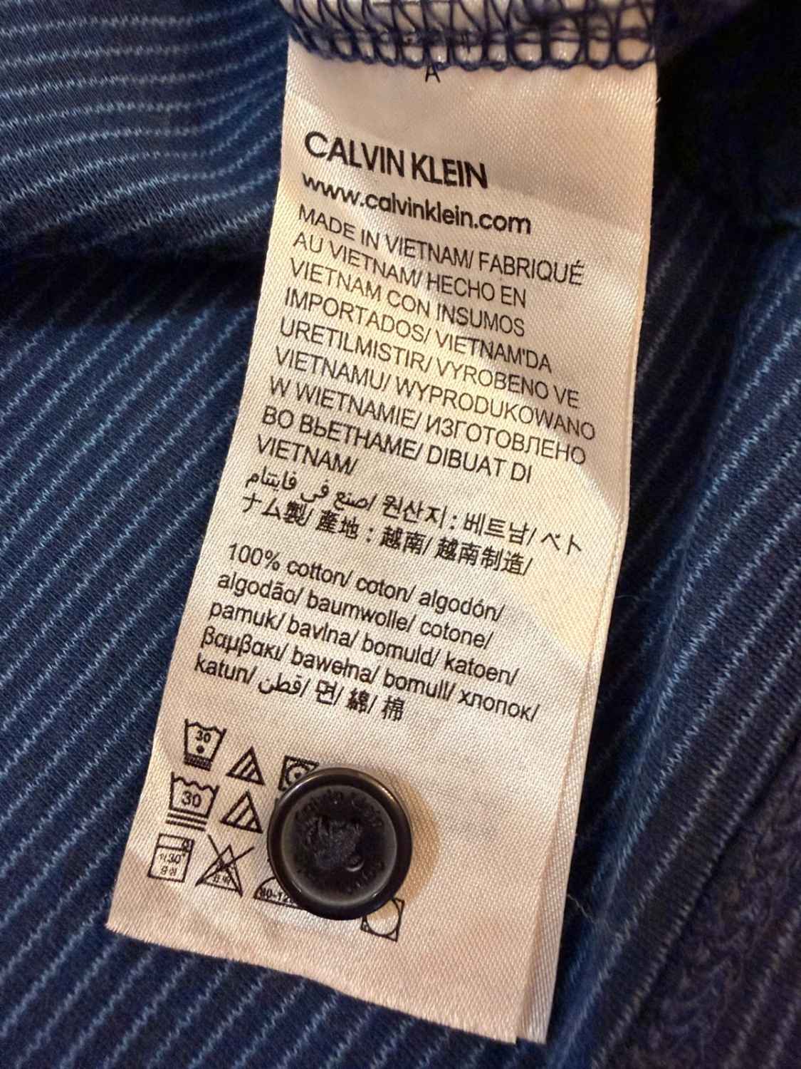 💧🔵 Polo Calvin Klein Liquid Touch à Rayures Marine/Bleu - Douceur & Élégance