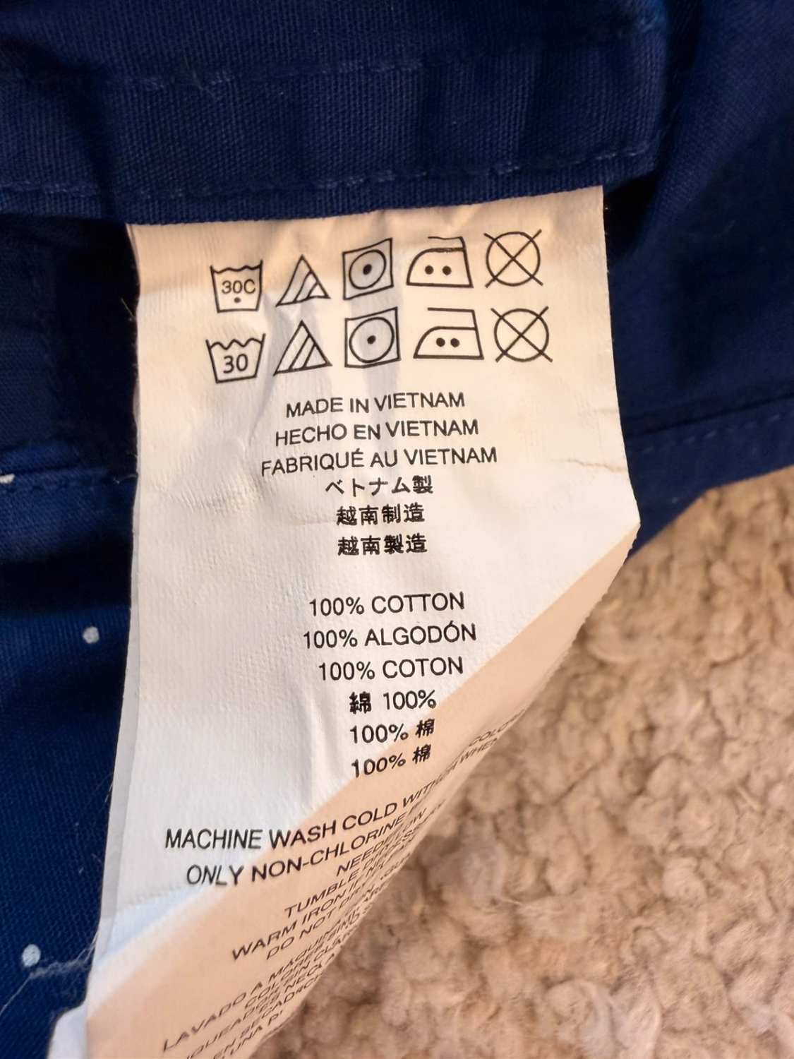 Michael Kors Men's Tailored Fit Navy Patterned Shirt - Size L