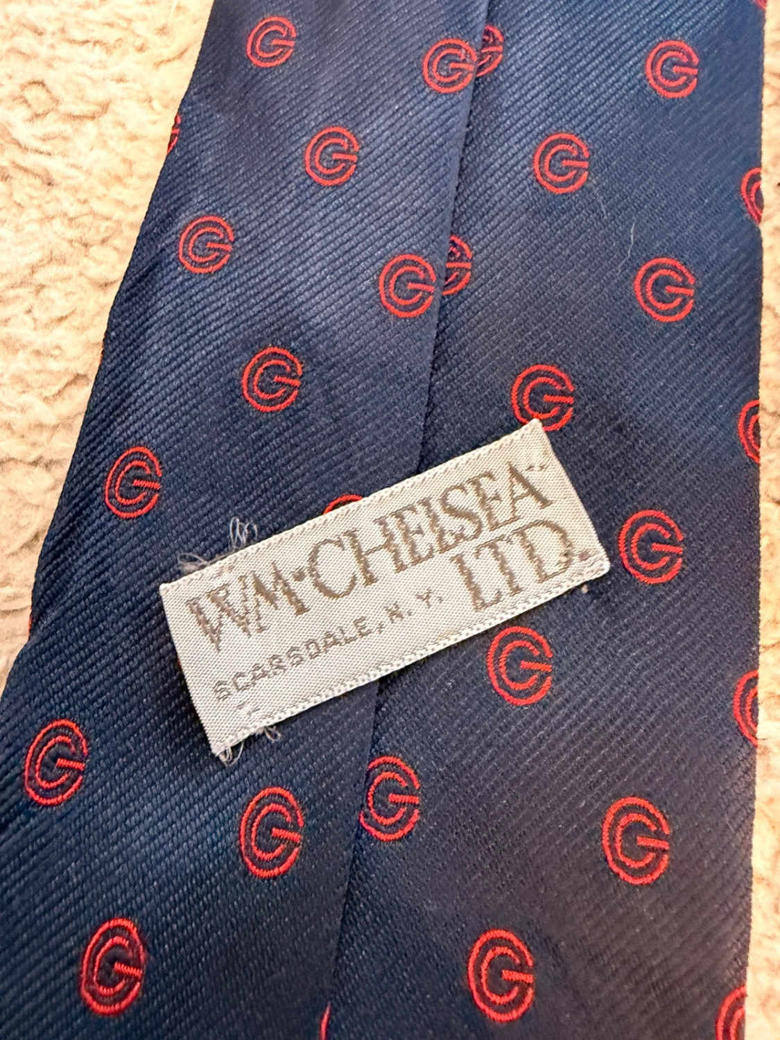 👔 Cravate WM Chelsea - Marine à motif rouge