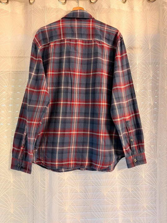 👕 Camisa Columbia de franela burdeos y azul - L