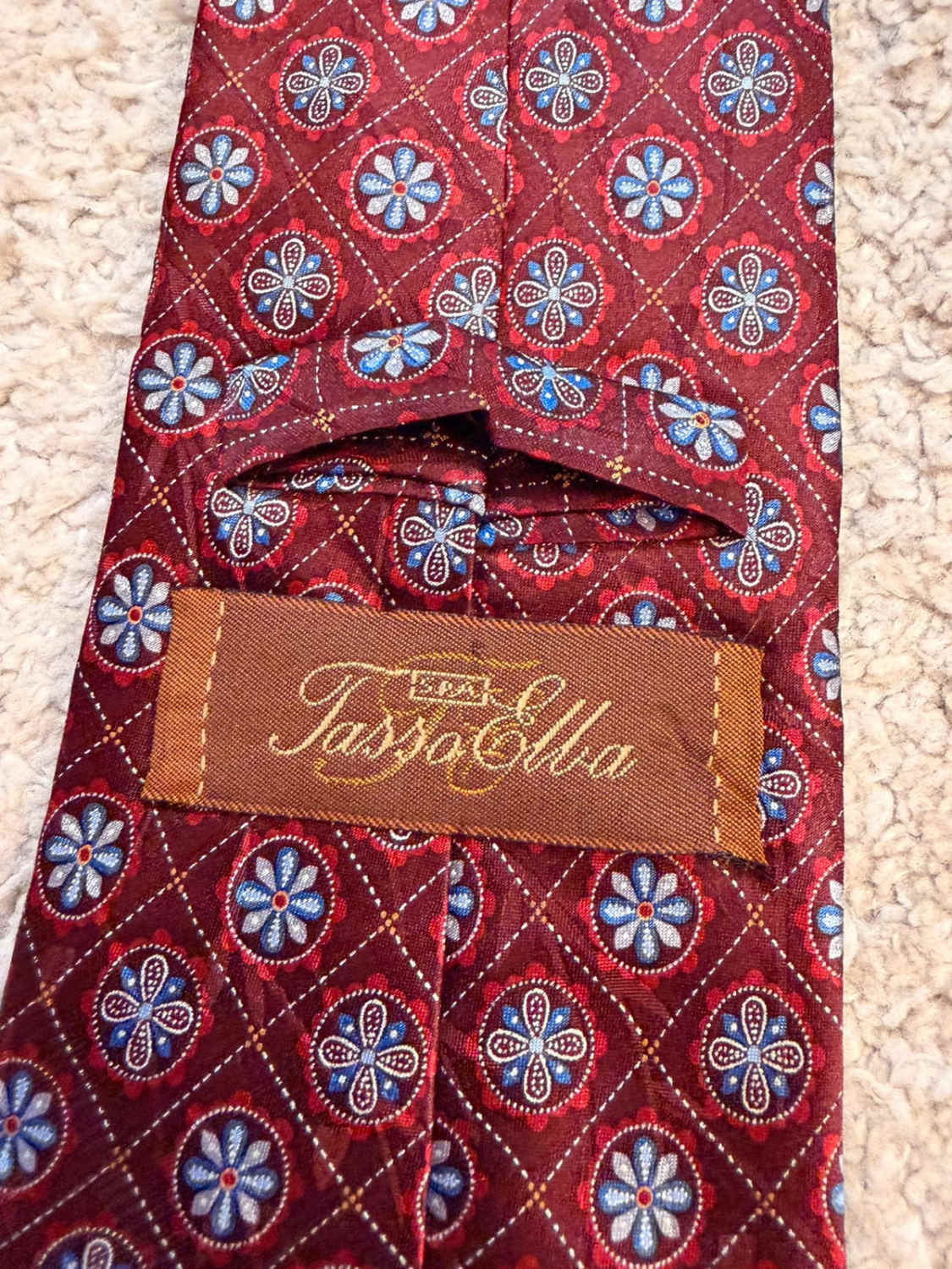 👔 Cravate Tasso Elba - Soie - Bordeaux