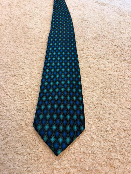 👔 Cravate Van Heusen - Soie "Stain Resistant" - Bleu & Vert