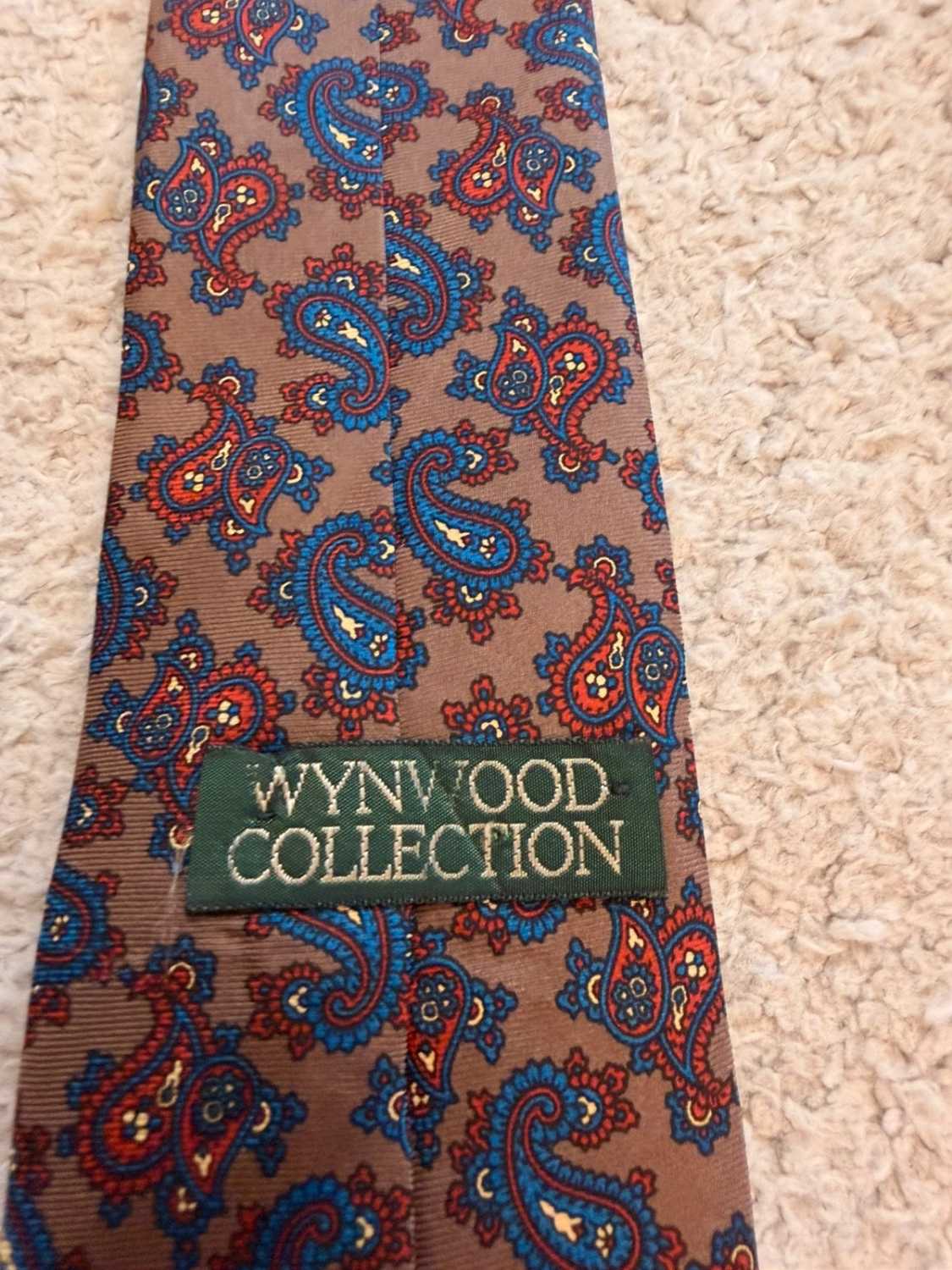 👔 Cravate Wynwood Collection - Soie - Bleu, Rouge & Marron