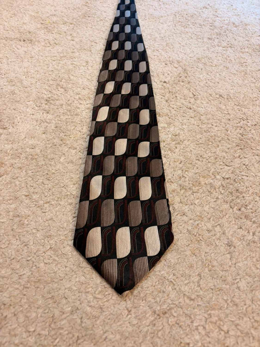 👔 Cravate Croft & Barrow - Soie - Noir, Bordeaux & Beige